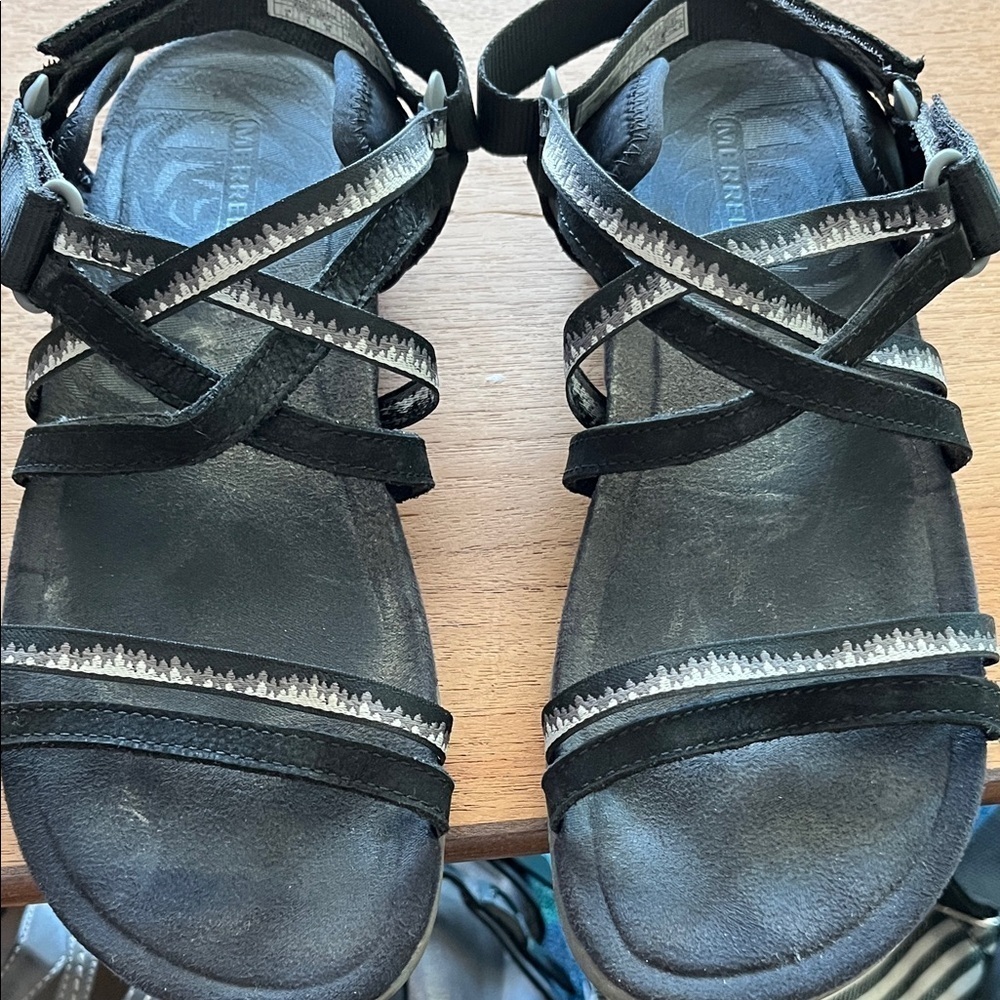 Merrell Terran 3 Cush Lattice Sandals, Black, Women's Size 8
